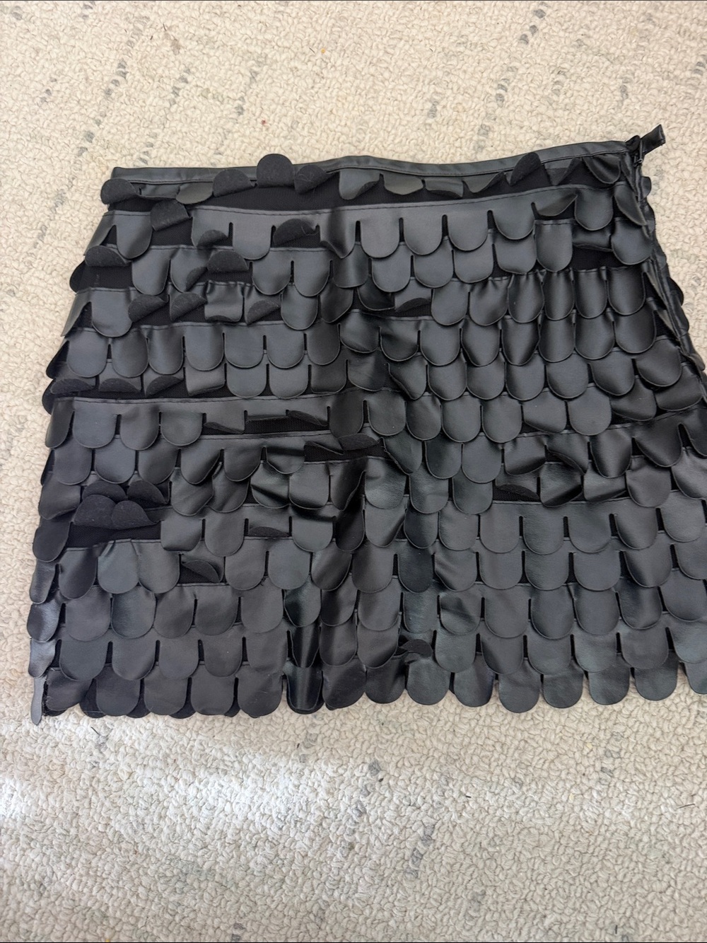 Max Studio Black Scalloped Layered Mini Skirt